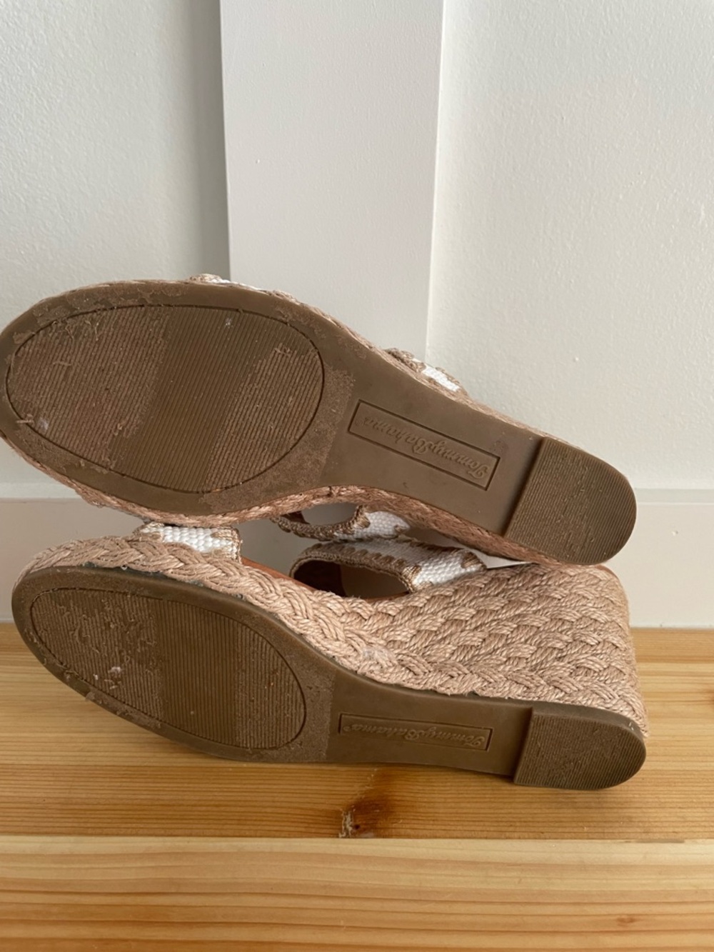 Tommy Bahama White and Tan Espadrille Wedge Sandals - Picture 4 of 4